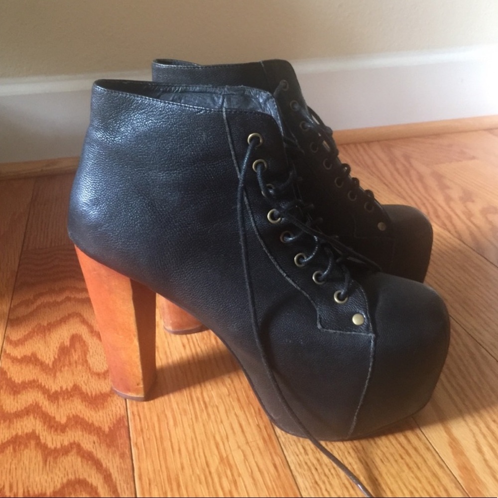Jeffrey Campbell Lita Black Platform Boots